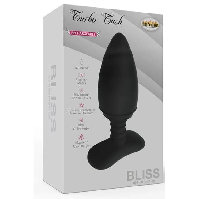 (wd) Bliss Turbo Tush Vibratin Butt Plug Black 10 Speed - Image 1