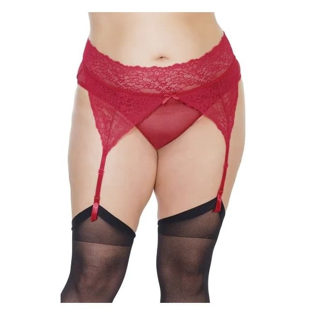 Crotchless Panty W/ Attac Garter Merlot Queen O/S, image 1
