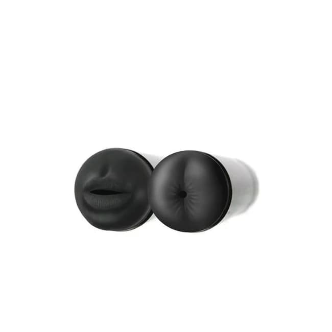 Cyberskin Stealth Double Stroker Mouth & Ass Black, image 1