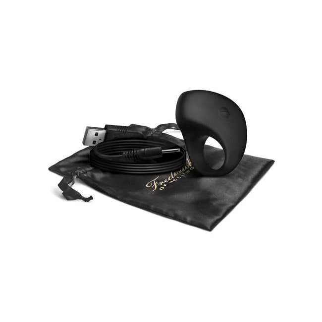 Frederick's of Hollywood Rechargeable Vibrating Cock Ring Black, image 1