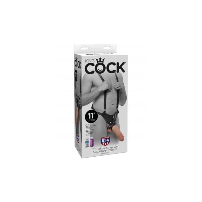 King Cock 11 Hollow Stra Suspender System Flesh ", image 1