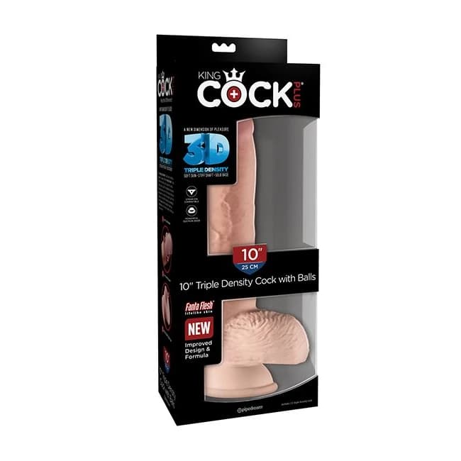 (WD) KING COCK PLUS 10 IN TRIP DENSITY COCK W/BALLS LIGHT - Image 1