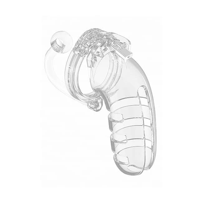 Mancage Chastity 5.5in C Plug Model 12 Transparent, image 1