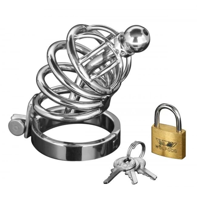 (wd) Master Series 4 Ring Chas Cage W/urethal Plug S/m - Image 1