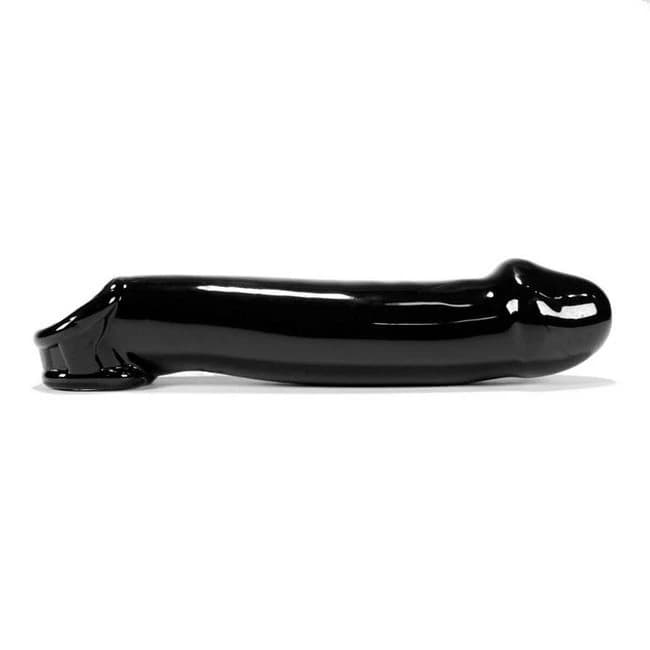 (WD) MUSCLE SMOOTH COCKSHEATH W/LENGTH INSERT OXBALLS BLACK (NET) - Image 1