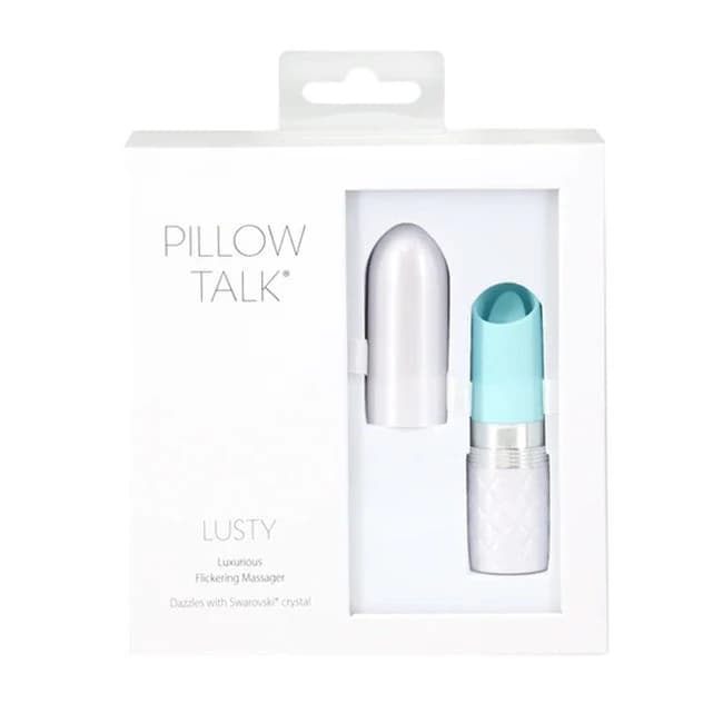 Pillow Talk Lusty Flicker Massager W/ Crystal Teal, image 1