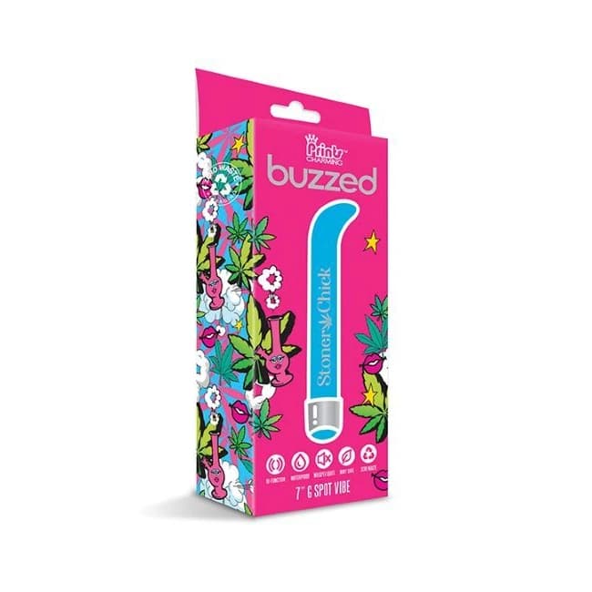 (wd) Prints Charming Buzzed 7 Spot Vibe Stoner Chick Blue " - Image 1 (wd) Prints Charming Buzzed 7 Spot Vibe Stoner Chick Blue " - Image 1