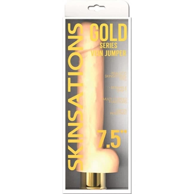 Skinsations Gold Series V Jumper 7.5 Vibrating Dildo ", image 1