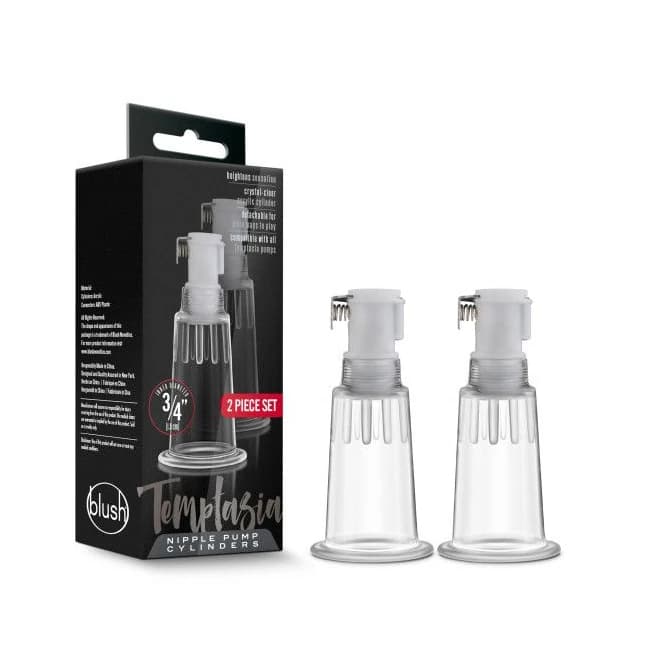 (WD) TEMPTASIA NIPPLE PUMPING CYLINDERS SET OF 2 CLEAR - Image 1