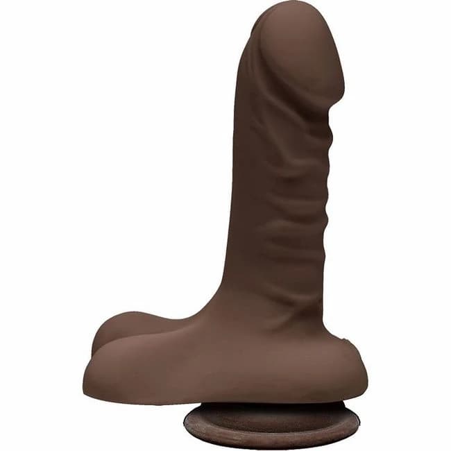 The D Super D 6 w/ Balls Chocolate Brown Dildo ", image 1