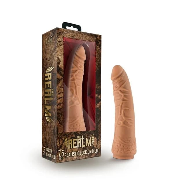 The Realm Realistic 7.5 I Lock on Dildo Mocha, image 1