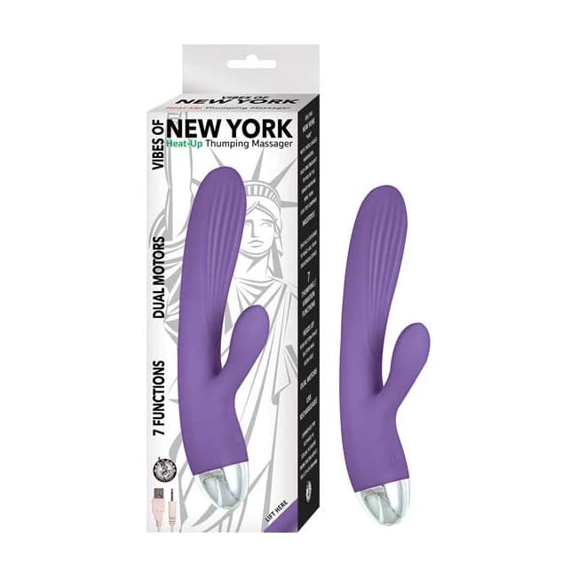 Vibes of New York Heat-up Thumping Massager Purple, image 1