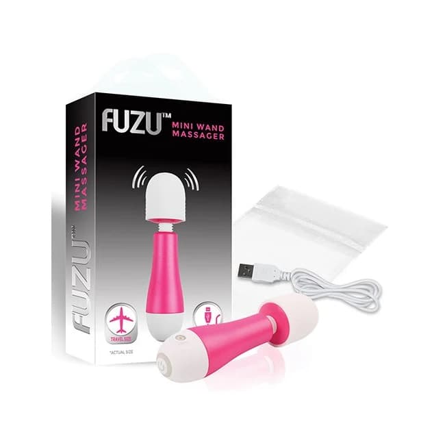 (wd)fuzu Rechargeable & Travel Size Mini Wand Pink - Image 1 (wd)fuzu Rechargeable & Travel Size Mini Wand Pink - Image 1