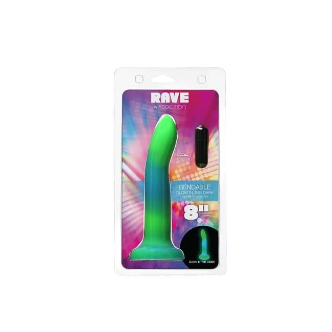 Rave Addiction 8in Glow in Dark Dildo, image 1