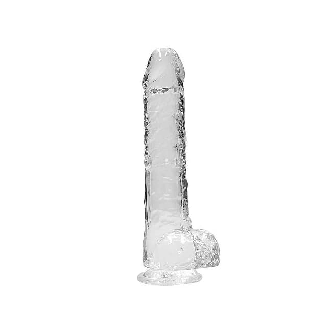 Realrock Realistic Dildo W Balls 10in Transparent, image 1