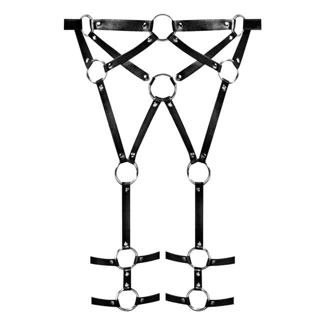 (wd)valentina Strappy Garter B W/ Leg Straps Black O/s - Image 1