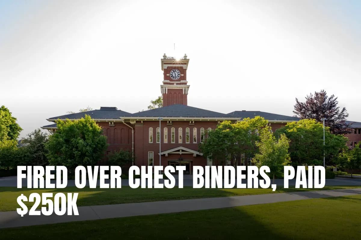 Historic clock tower at WSU Pullman campus surrounded by green lawns and trees.