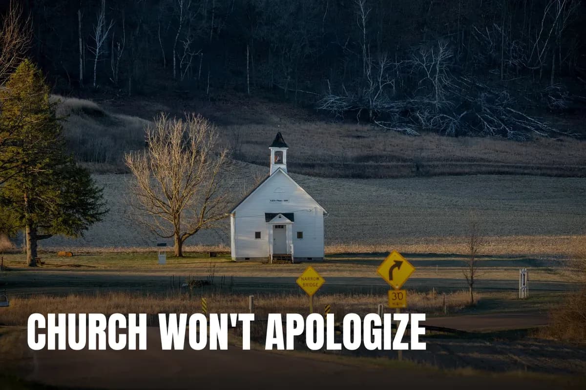 A picturesque rural chapel near a country road in Wisconsin, USA, during a peaceful day.