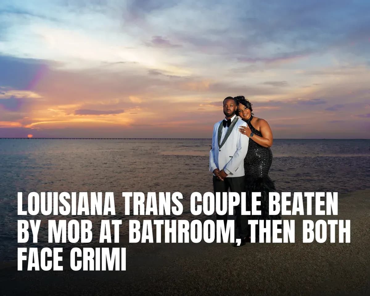 Stylish couple in formal attire posing by Lake Pontchartrain, New Orleans at sunset.