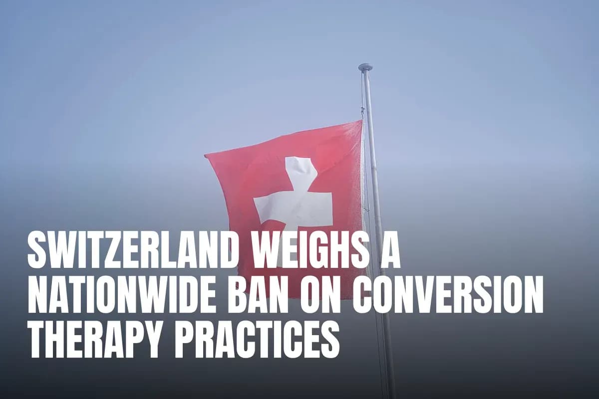 Swiss national flag waving on a clear day, symbolizing peace and neutrality.