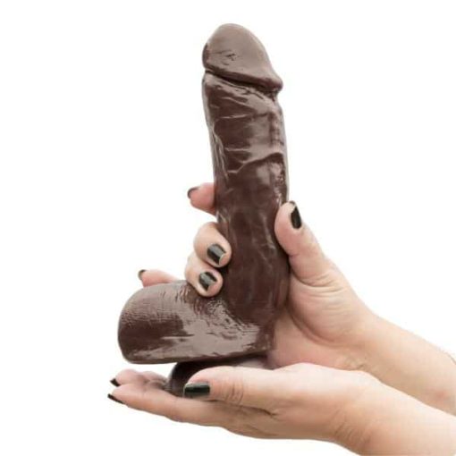X5 Hard On Realistic Dildo Brown - Image 4