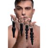 4 Piece Silicone Anal Ringed Rimmers Set Black Model