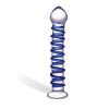 BLUE SPIRAL GLASS DILDO main