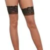 CUBAN HEEL LACE TOP THIGH HIGH NUDE/BLACK O/S details
