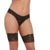 CUBAN HEEL LACE TOP THIGH HIGH NUDE/BLACK O/S male Q