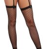 FISHNET PLAID THIGH HIGH BLACK O/S details