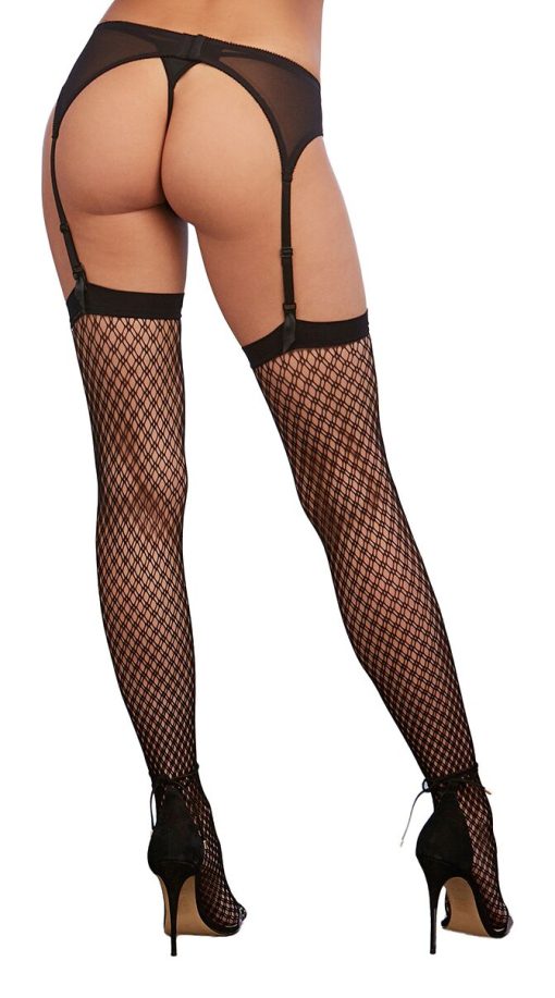 FISHNET PLAID THIGH HIGH BLACK O/S main