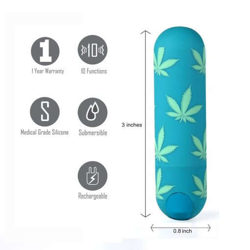JESSI 420 10 FUNCTION MINI RECHARGEABLE BULLET EMERALD main