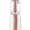 KING COCK 16 TAPERED DOUBLE DILDO TAN " male Q