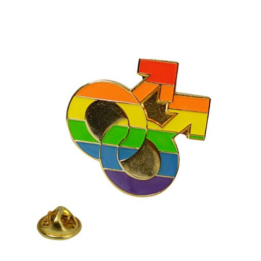 LAPEL PIN RAINBOW DOUBLE MALE back