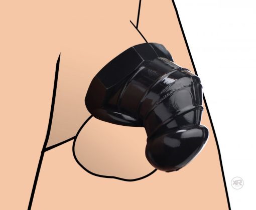 MASTER SERIES DETAINED BLACK RESTRICTIVE CHASTITY CAGE details