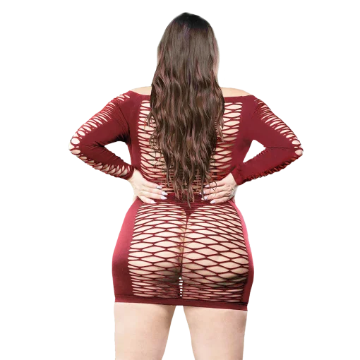 NAUGHTY GIRL LONG SLEEVE BURGUNDY Q/S (NET) back