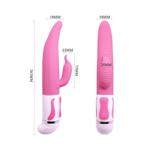 PRETTY LOVE ANTOINE RABBIT VIBRATOR SILICONE PINK 3