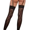 SHEER PLAID THIGH HIGH DMD BLACK O/S main