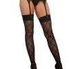 SHEER PLAID THIGH HIGH DMD BLACK O/S details