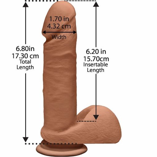 THE D PERFECT D 7 W/BALLS CARAMEL TAN DILDO " back