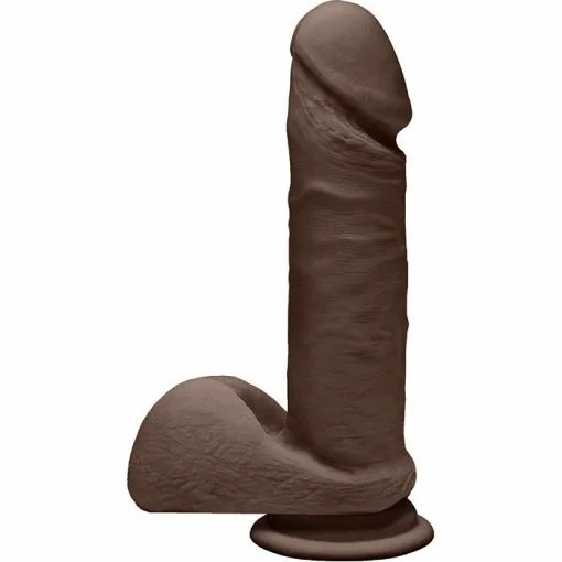 THE D PERFECT D 7 W/BALLS CHOCOLATE BROWN DILDO " main