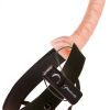 10" Vibrating Hollow Strap On Beige main