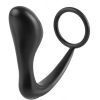 Ass-Gasm Silicone Cock Ring Plug - Black main