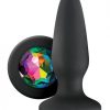 Glams Black Silicone Butt Plug Rainbow Gem main