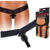 Hustler Crotchless Vibrating Panties Pleasure Beads Black M/L main
