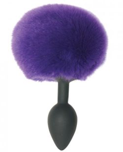 Midnight Silicone Bunny Butt Plug Purple Rabbit Fur main