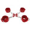 Ouch Leather Hand and Leg Cuffs Red main