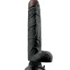 Real Feel No 7 9 inches Vibrating Dildo Black main