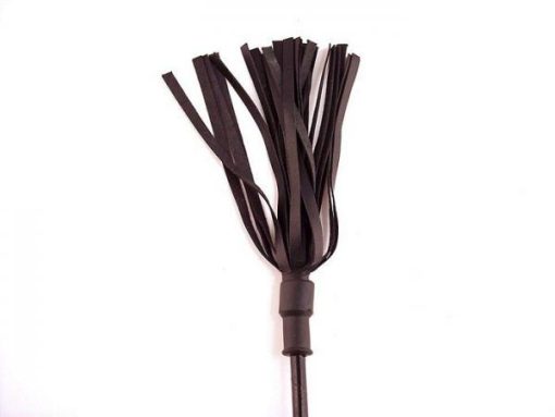 Rouge Leather Riding Crop Wooden Handle Black second