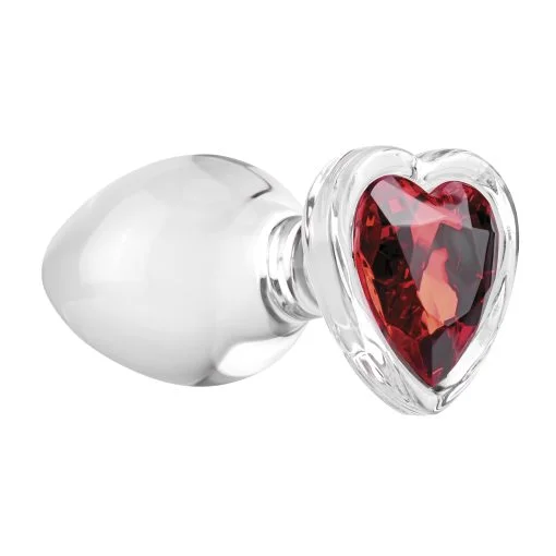 Adam & Eve Red Heart Gem Glass Plug Large - Image 3